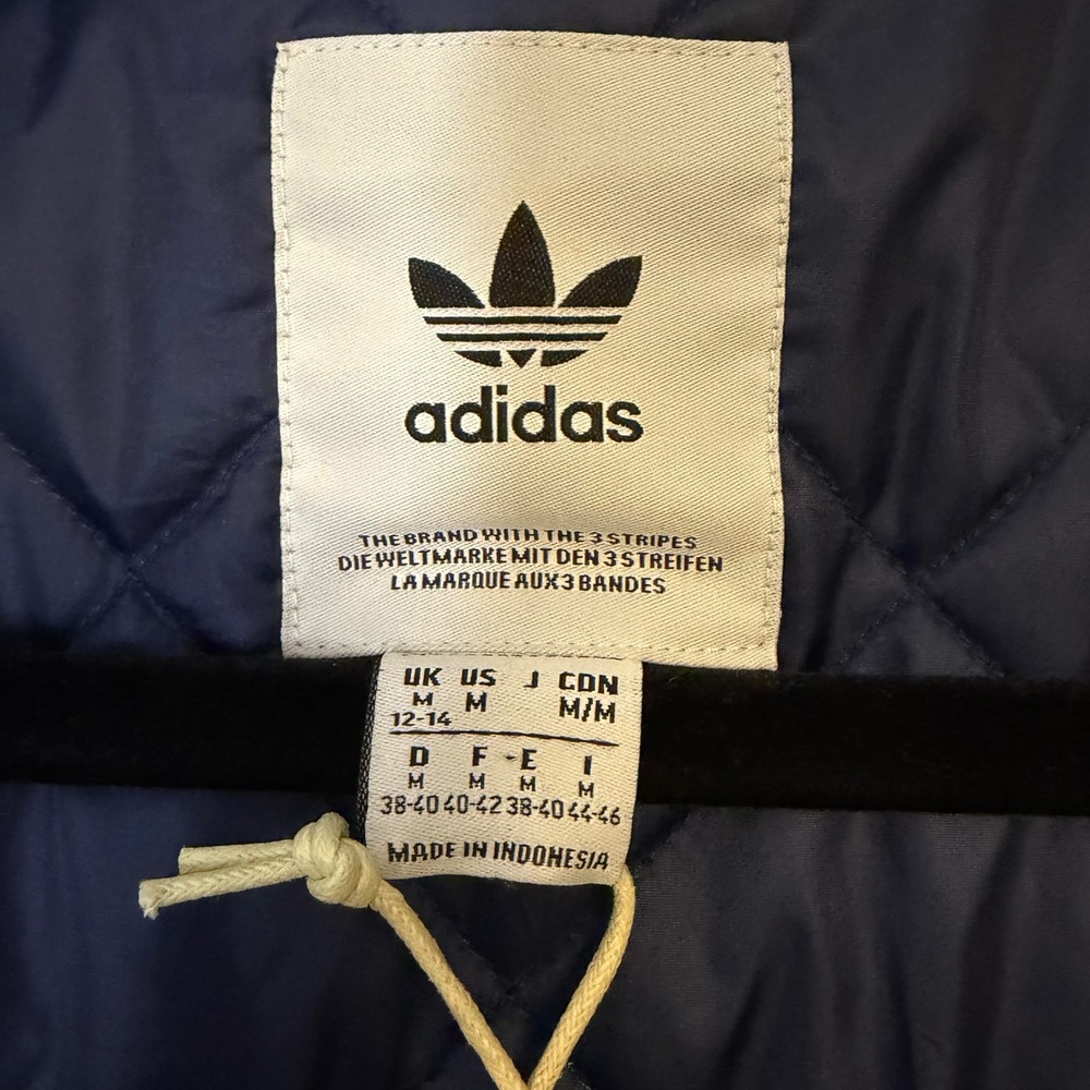 Adidas Originals Womens Tartan Jacket Night Blue Green Plaid Bomber Size M - Picture 5 of 9